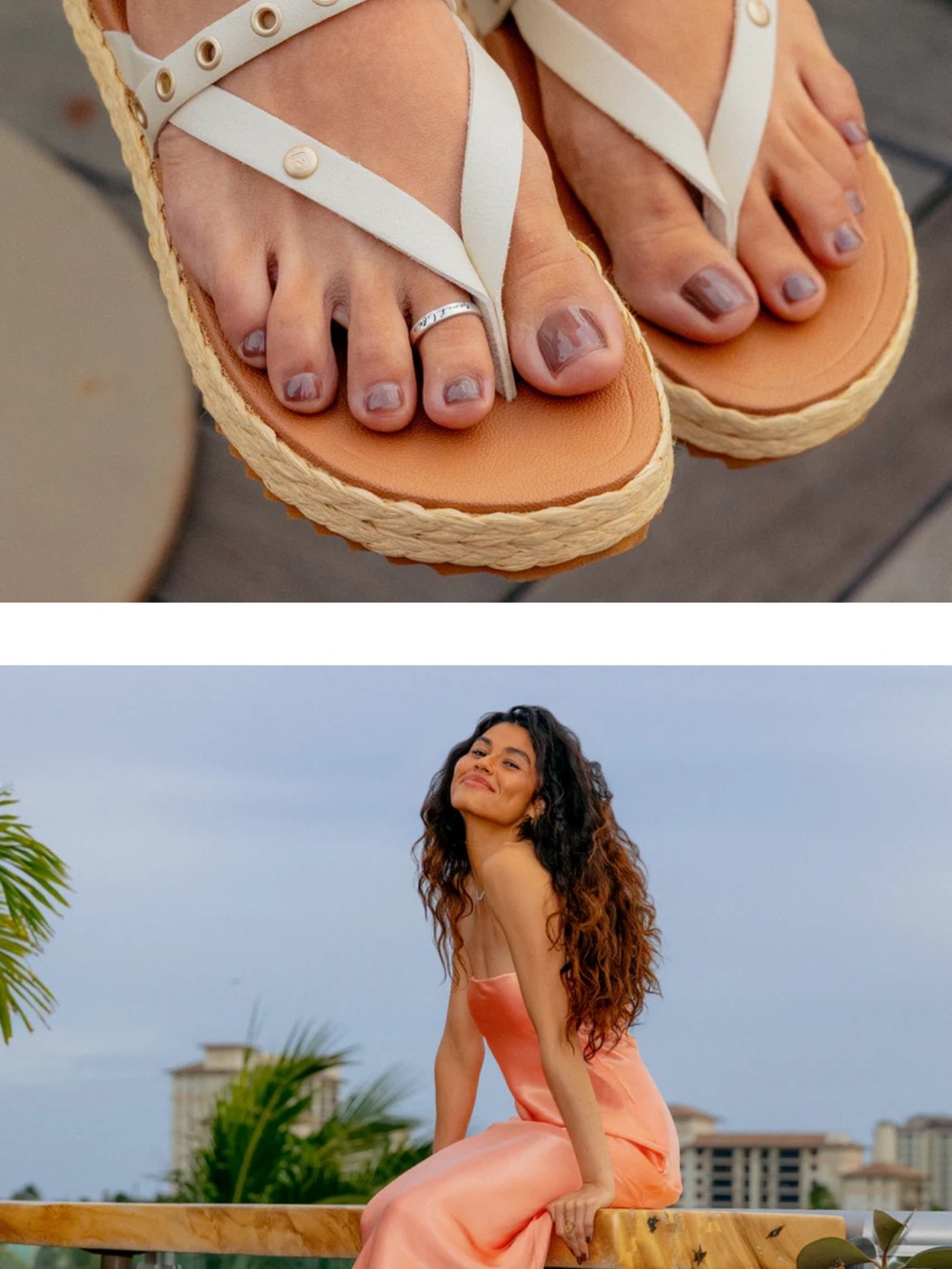 Reef Vista Carmen Studded Espadrille  Flip Flops - Women sz 8 never worn - Picture 2 of 12